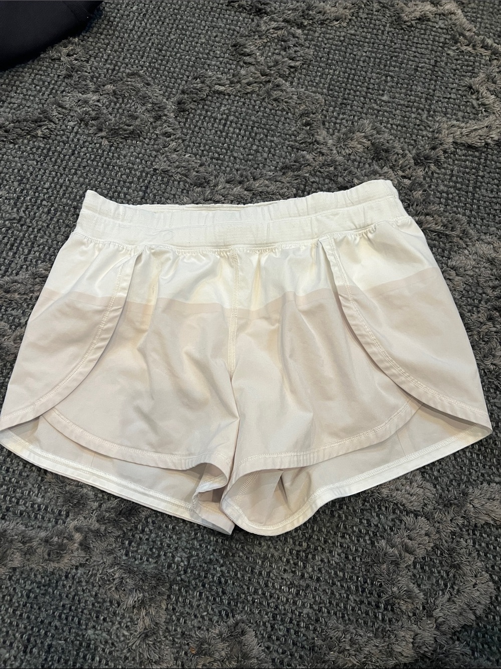 lululemon athletica Cream Athletic Shorts with Curved Hem
